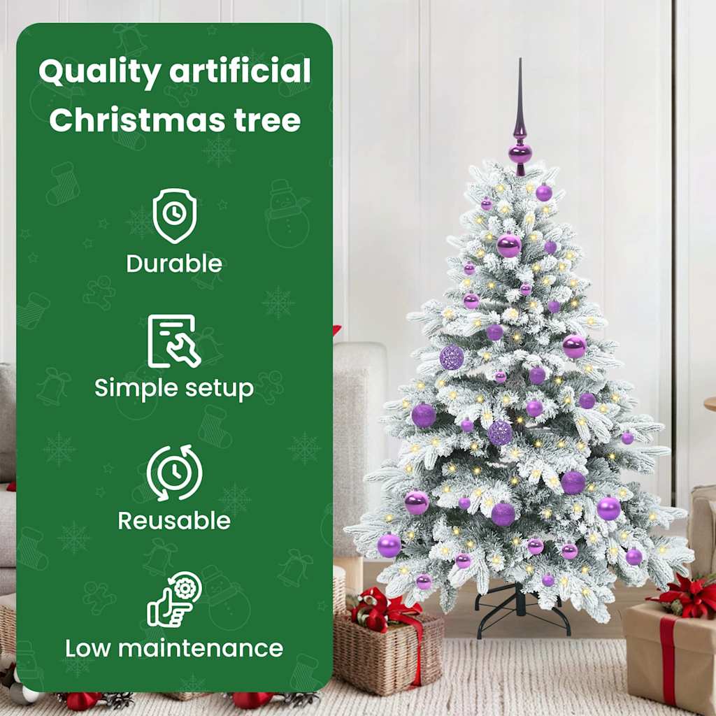 Dirbtinė Kalėdų eglutė su 150 LED Balta 120 cm PE ir PVC
