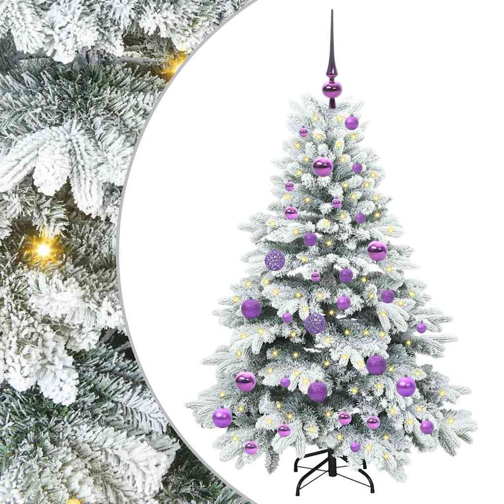 Dirbtinė Kalėdų eglutė su 150 LED Balta 120 cm PE ir PVC
