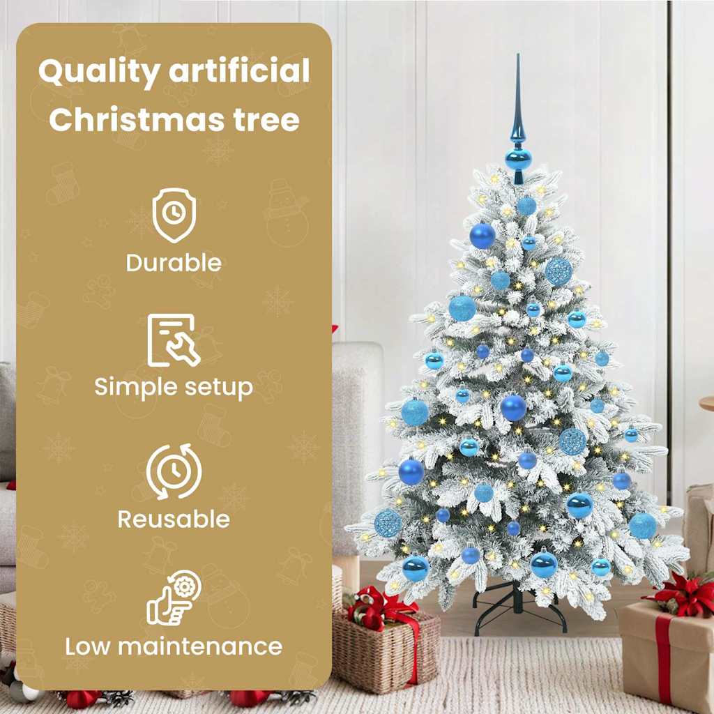 Dirbtinė Kalėdų eglutė su 150 LED Balta 120 cm PE ir PVC