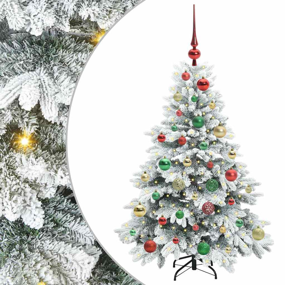 Dirbtinė Kalėdų eglutė su 150 LED Balta 120 cm PE ir PVC