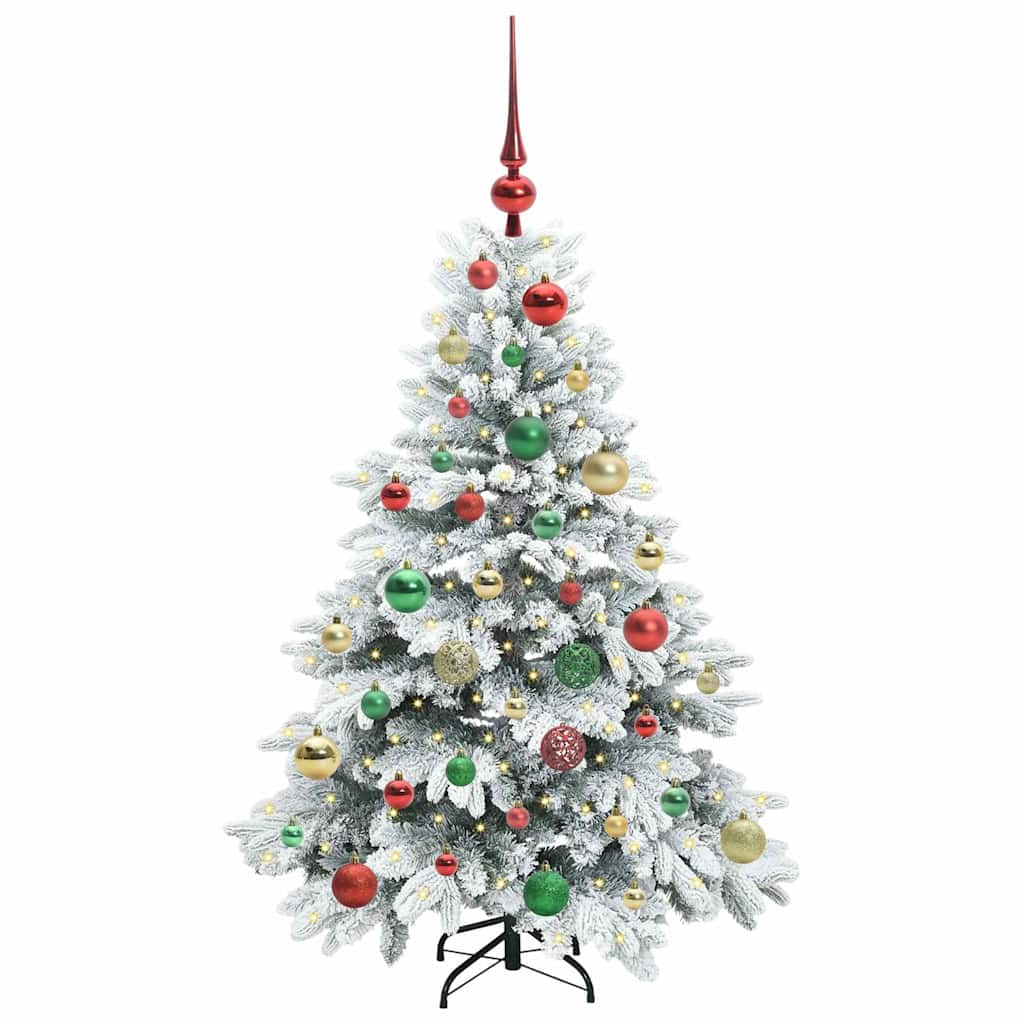 Mākslīgā Ziemassvētku eglīte ar 150 LED balta 120 cm PE un PVC