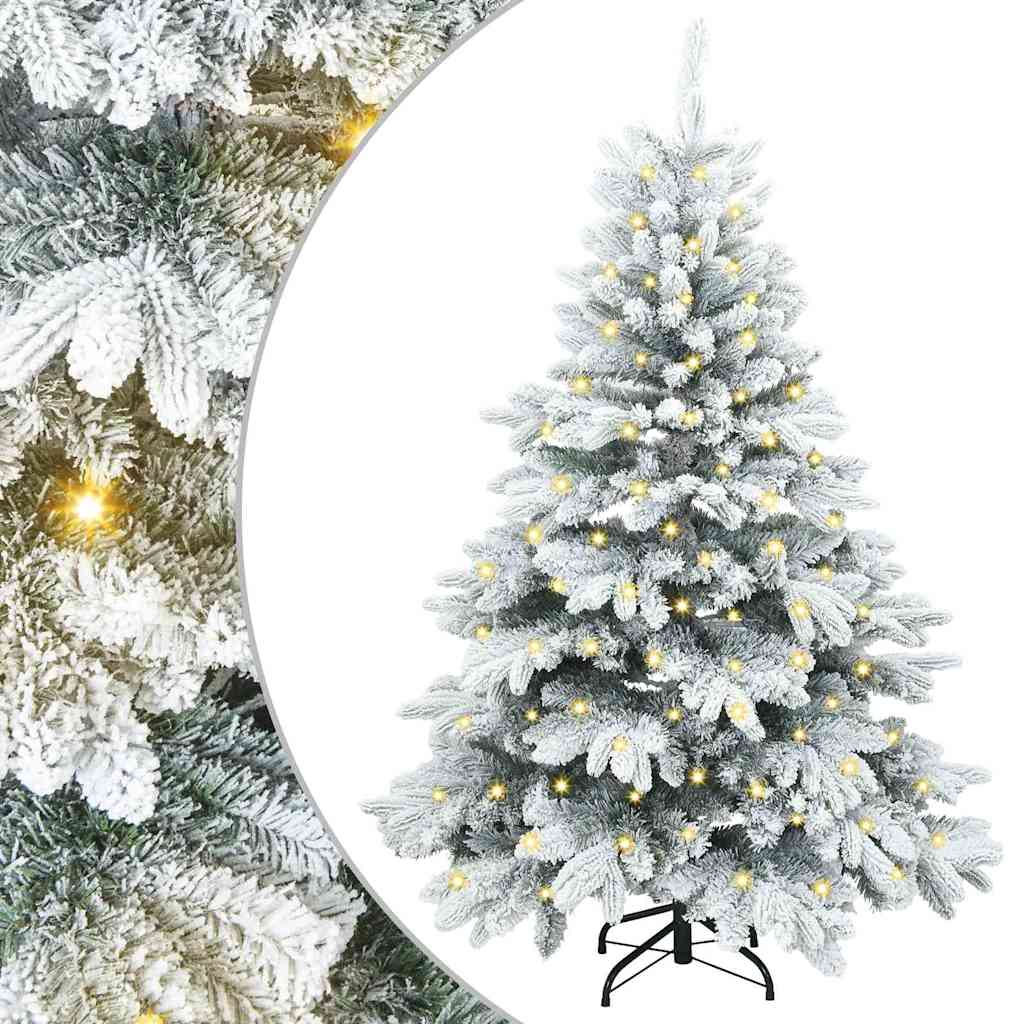 Mākslīgā Ziemassvētku eglīte ar 150 LED balta 150 cm PE un PVC