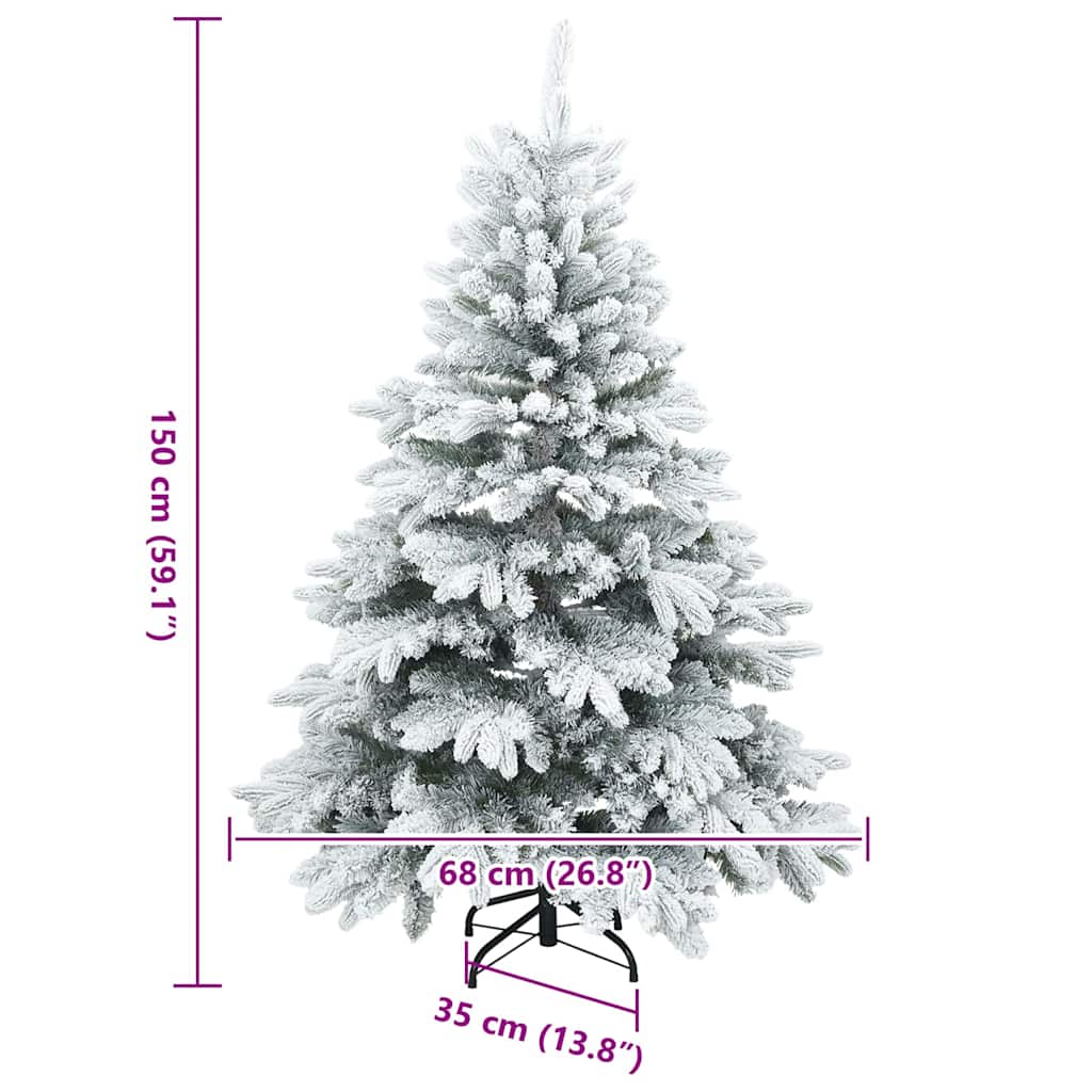 Mākslīgā Ziemassvētku eglīte ar 150 LED balta 150 cm PE un PVC