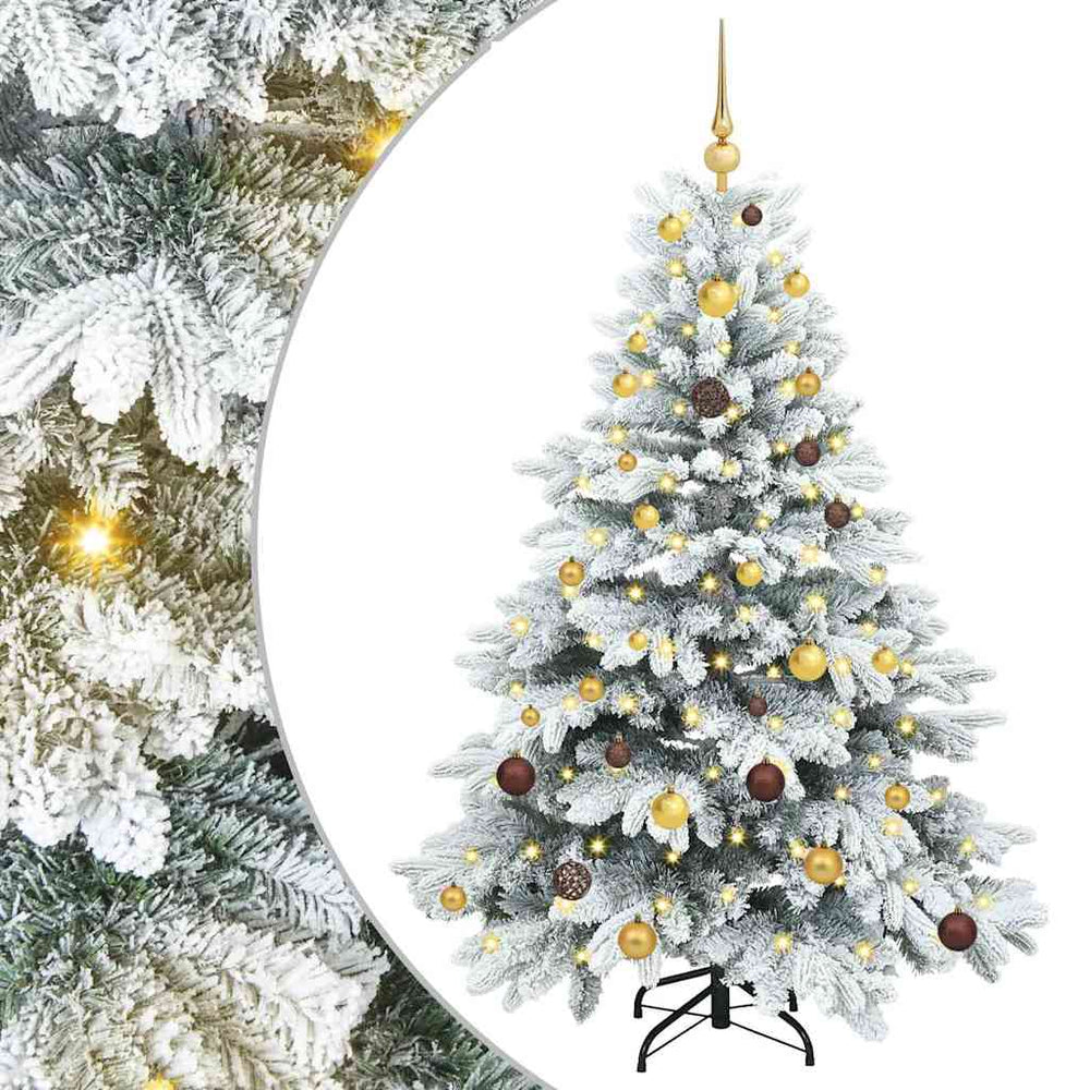 Dirbtinė Kalėdų eglutė su 150 LED Balta 150 cm PE ir PVC