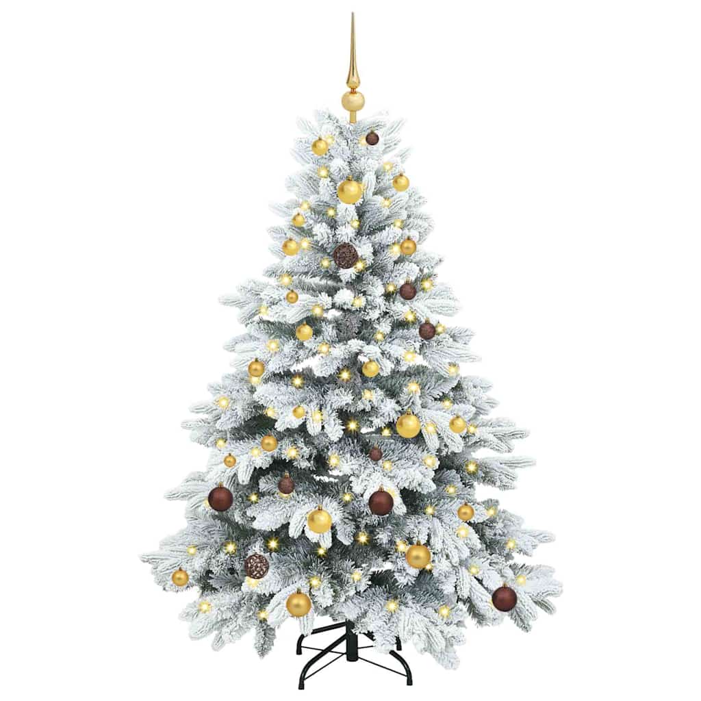 Mākslīgā Ziemassvētku eglīte ar 150 LED balta 150 cm PE un PVC
