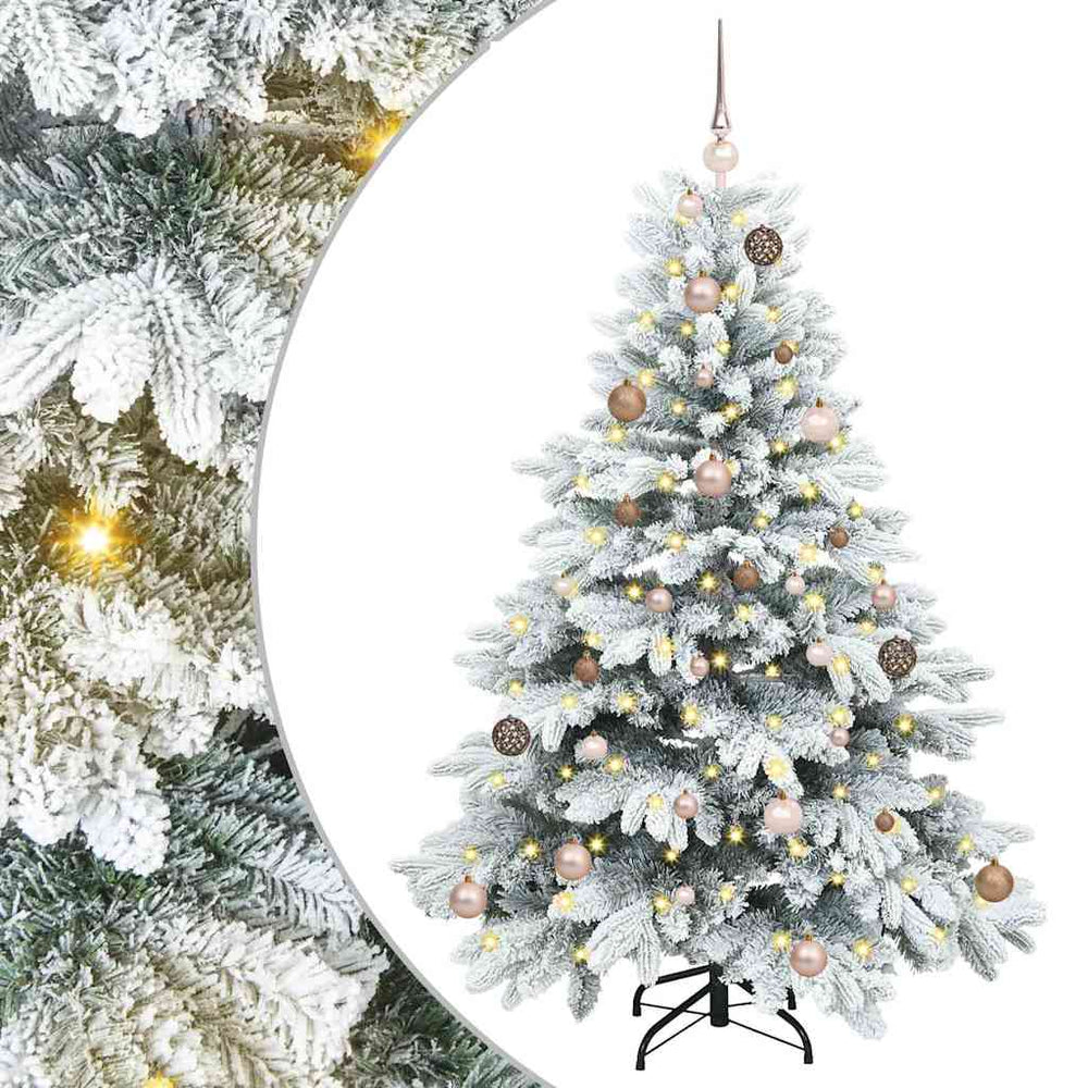 Dirbtinė Kalėdų eglutė su 150 LED Balta 150 cm PE ir PVC