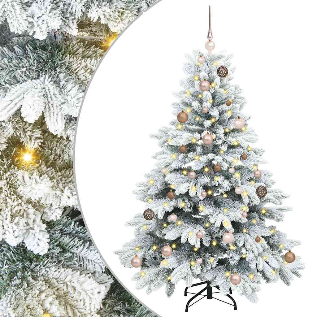 Dirbtinė Kalėdų eglutė su 150 LED Balta 150 cm PE ir PVC