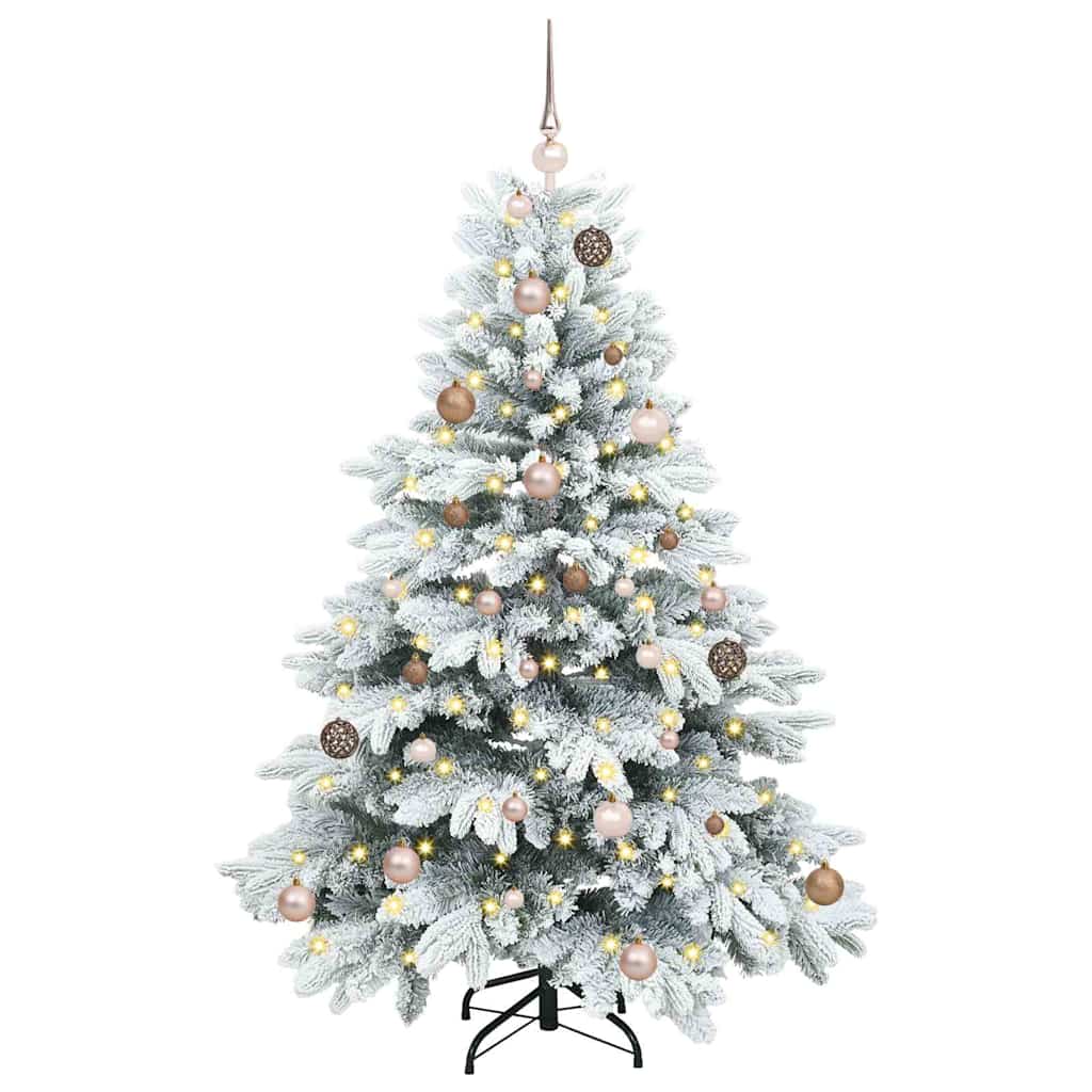 Dirbtinė Kalėdų eglutė su 150 LED Balta 150 cm PE ir PVC