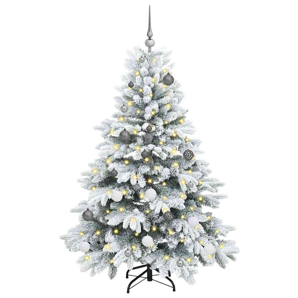 Dirbtinė Kalėdų eglutė su 150 LED Balta 150 cm PE ir PVC