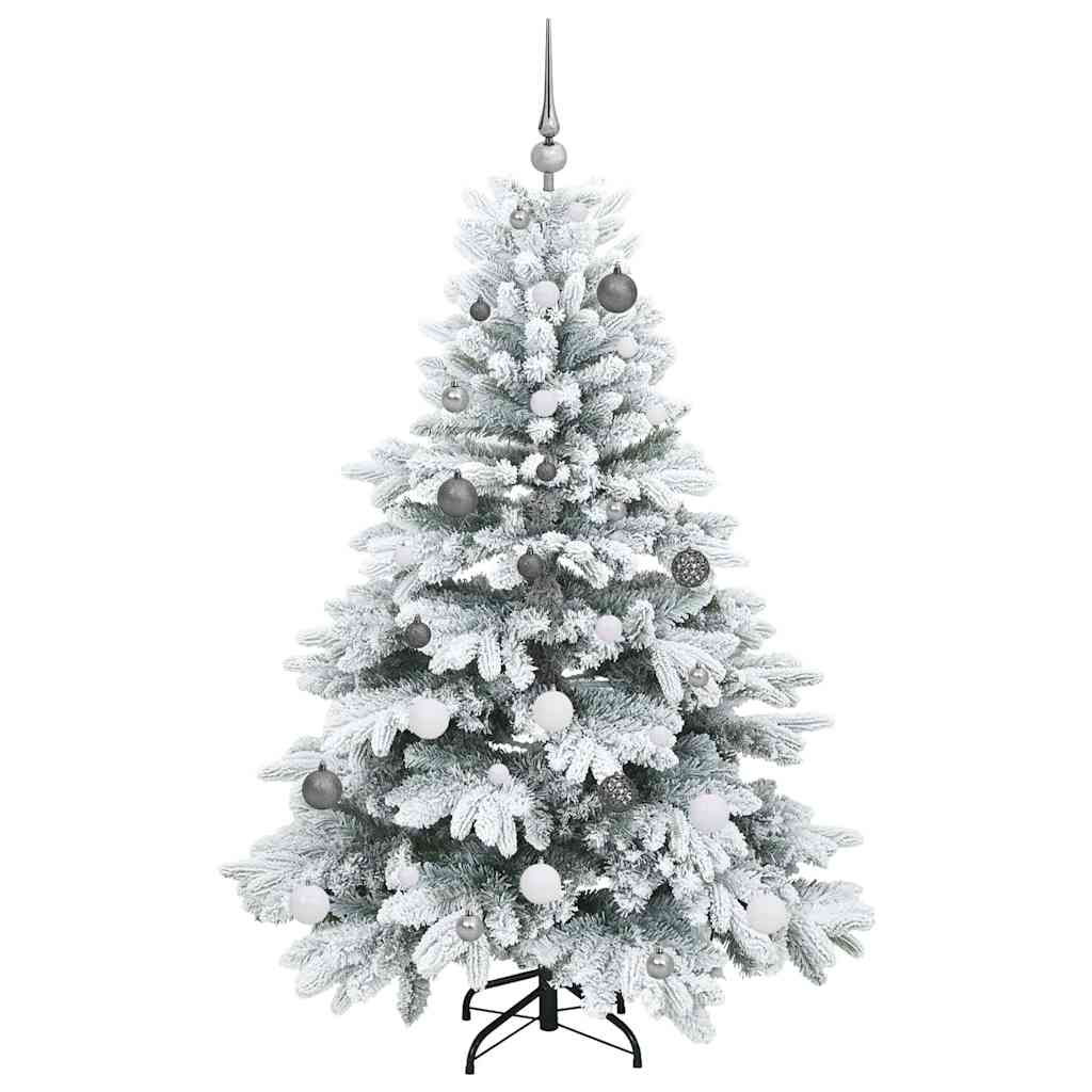 Dirbtinė Kalėdų eglutė su 150 LED Balta 150 cm PE ir PVC