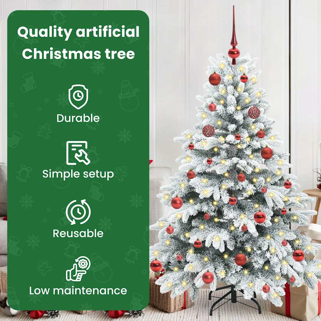 Dirbtinė Kalėdų eglutė su 150 LED Balta 150 cm PE ir PVC