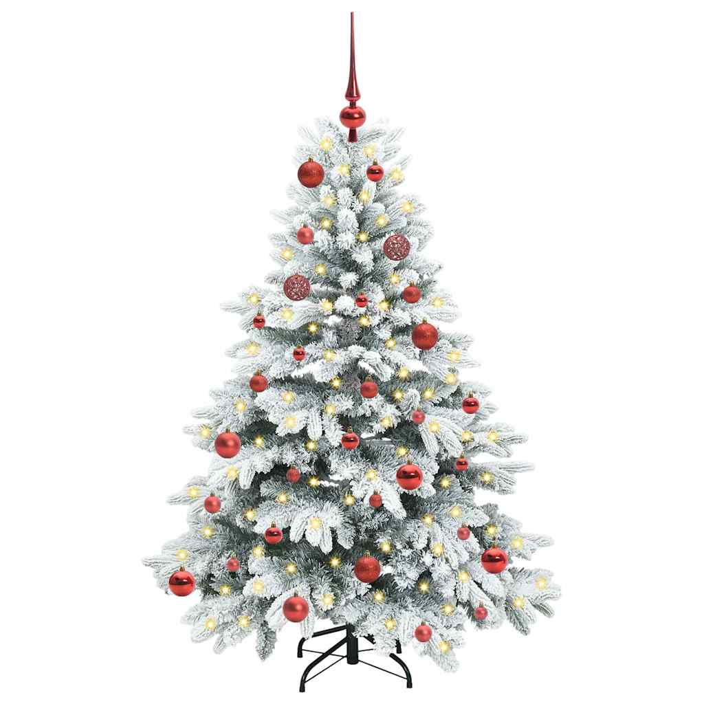 Dirbtinė Kalėdų eglutė su 150 LED Balta 150 cm PE ir PVC