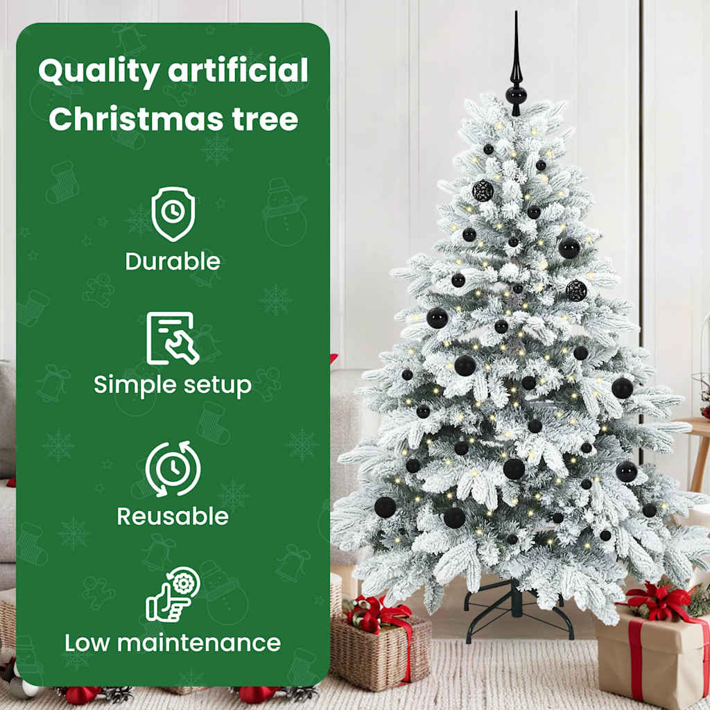 Dirbtinė Kalėdų eglutė su 150 LED Balta 150 cm PE ir PVC