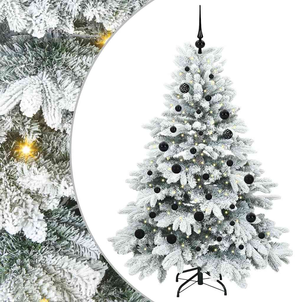 Dirbtinė Kalėdų eglutė su 150 LED Balta 150 cm PE ir PVC