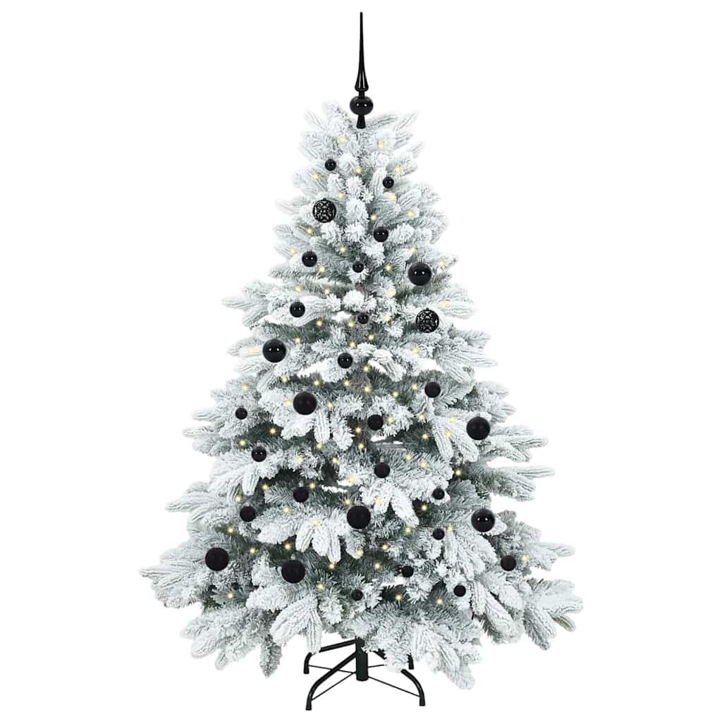 Dirbtinė Kalėdų eglutė su 150 LED Balta 150 cm PE ir PVC