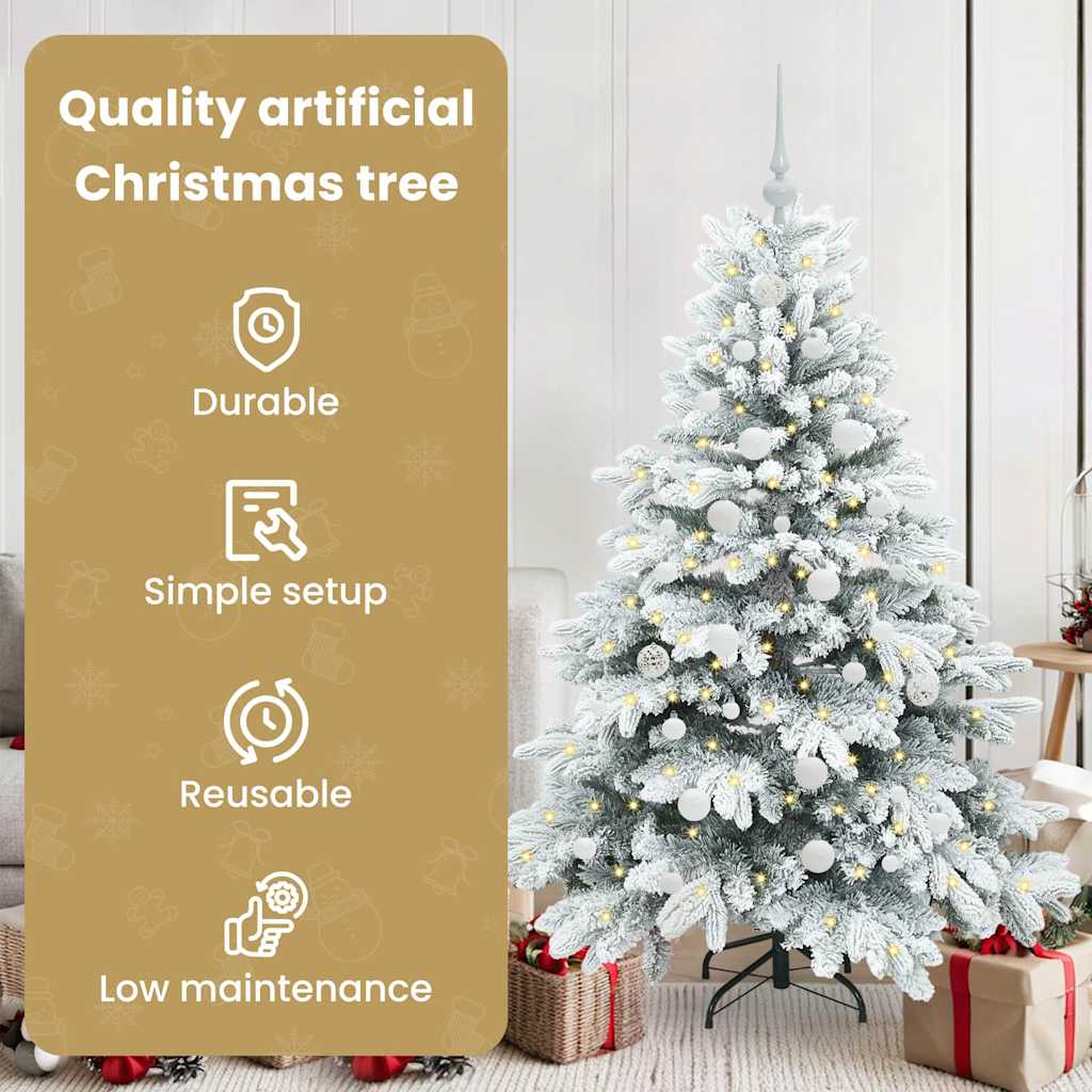 Dirbtinė Kalėdų eglutė su 150 LED Balta 150 cm PE ir PVC