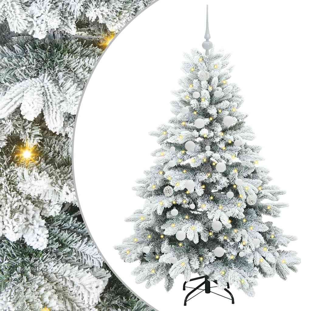 Dirbtinė Kalėdų eglutė su 150 LED Balta 150 cm PE ir PVC