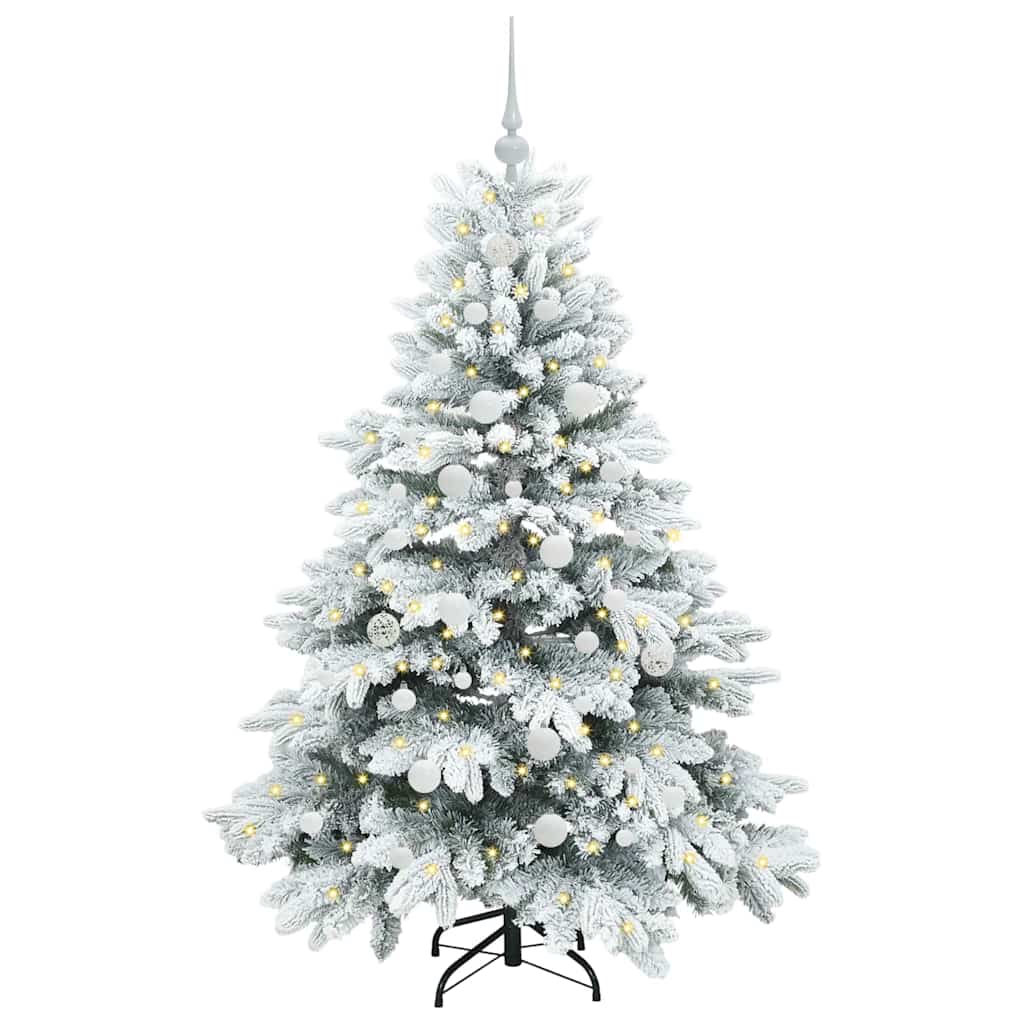 Dirbtinė Kalėdų eglutė su 150 LED Balta 150 cm PE ir PVC