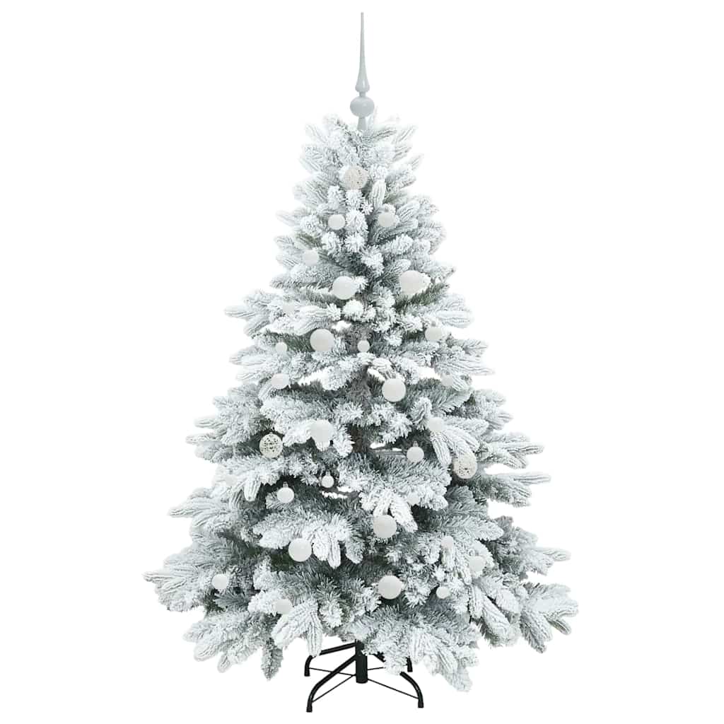 Dirbtinė Kalėdų eglutė su 150 LED Balta 150 cm PE ir PVC
