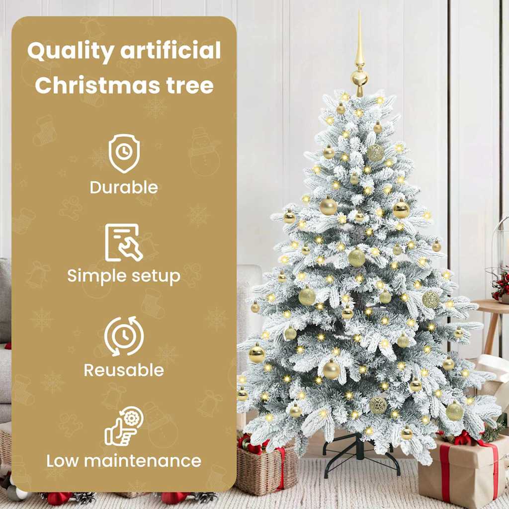Dirbtinė Kalėdų eglutė su 150 LED Balta 150 cm PE ir PVC