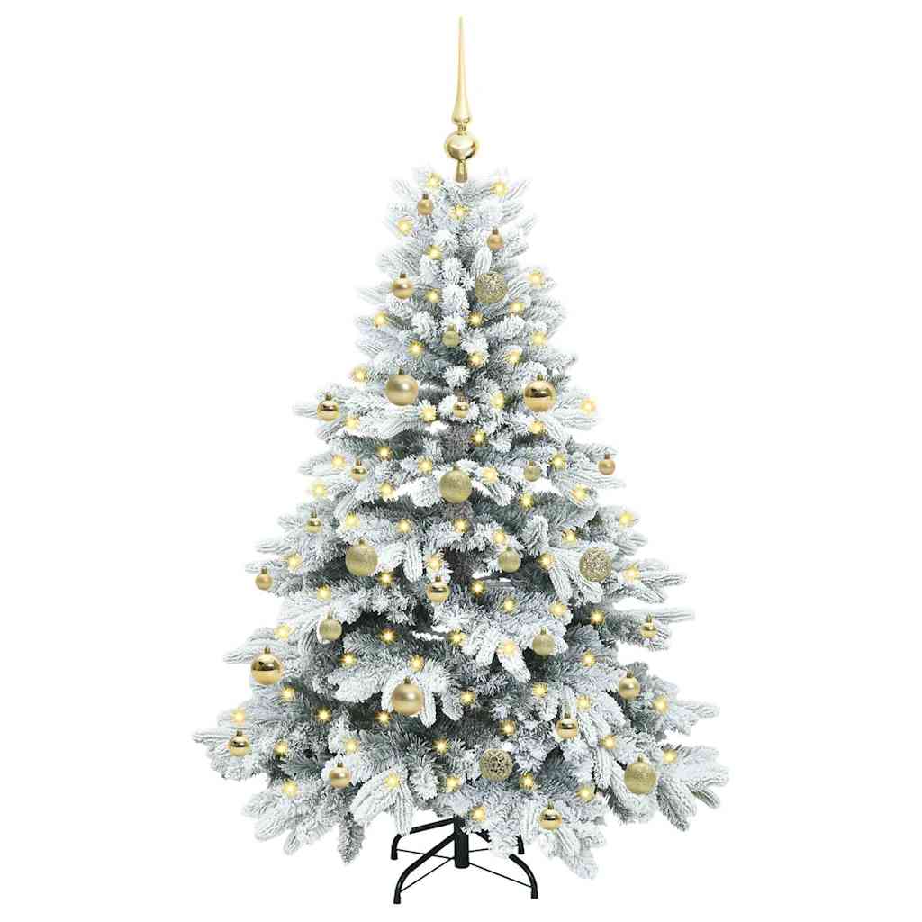 Dirbtinė Kalėdų eglutė su 150 LED Balta 150 cm PE ir PVC