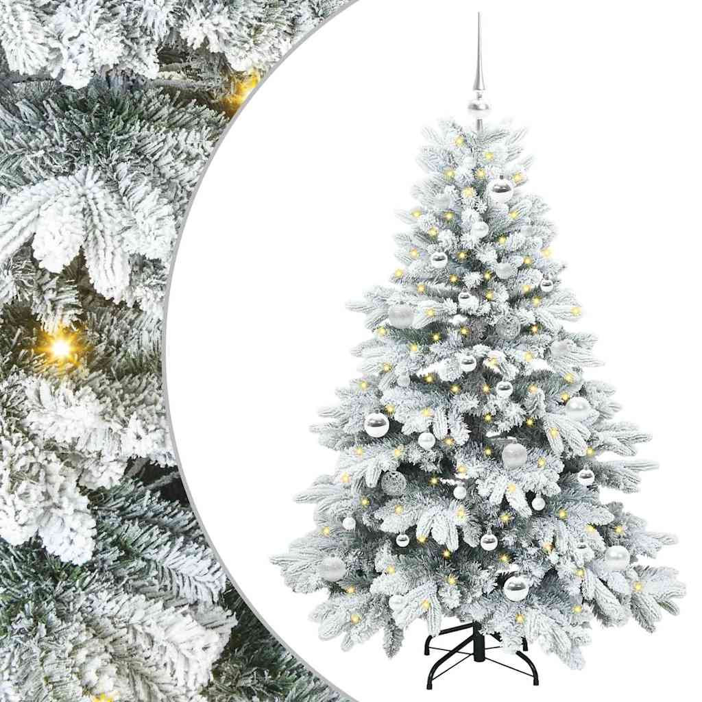 Dirbtinė Kalėdų eglutė su 150 LED Balta 150 cm PE ir PVC