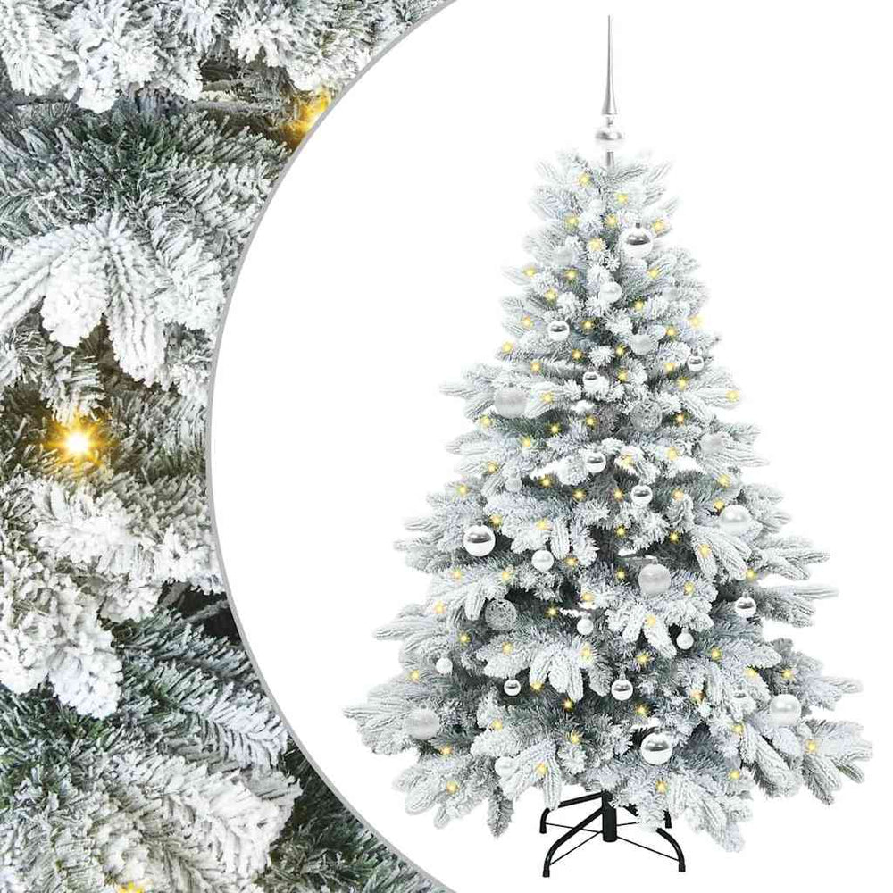 Dirbtinė Kalėdų eglutė su 150 LED Balta 150 cm PE ir PVC
