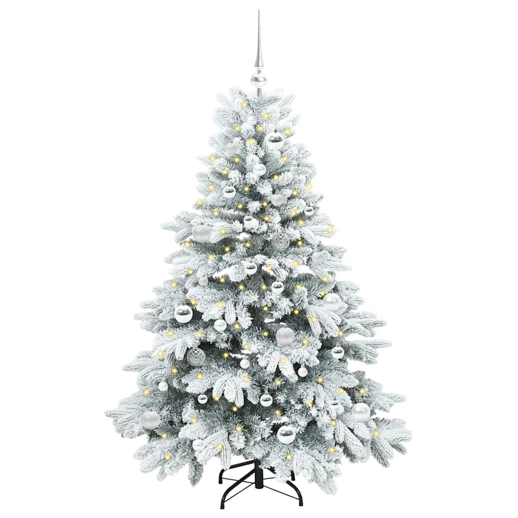 Dirbtinė Kalėdų eglutė su 150 LED Balta 150 cm PE ir PVC