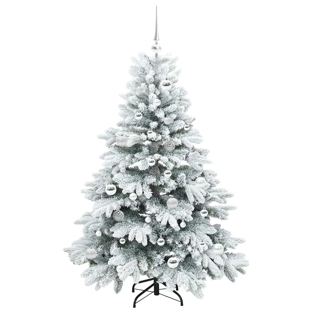 Dirbtinė Kalėdų eglutė su 150 LED Balta 150 cm PE ir PVC