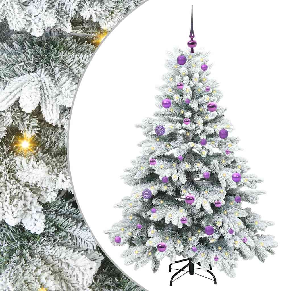 Mākslīgā Ziemassvētku eglīte ar 150 LED balta 150 cm PE un PVC