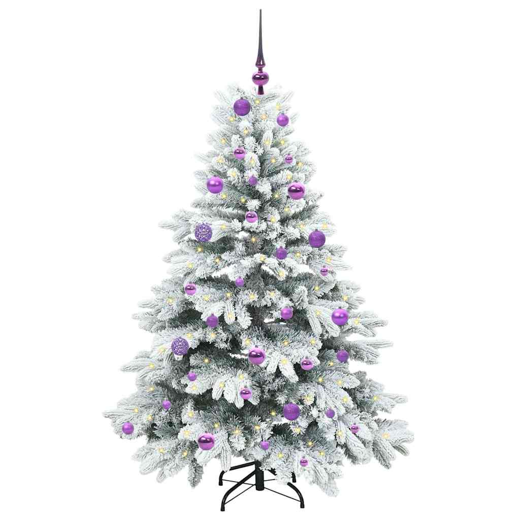 Mākslīgā Ziemassvētku eglīte ar 150 LED balta 150 cm PE un PVC