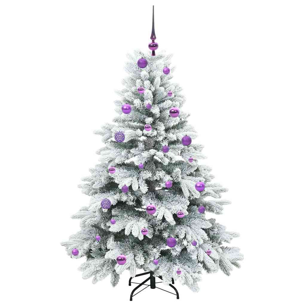 Mākslīgā Ziemassvētku eglīte ar 150 LED balta 150 cm PE un PVC