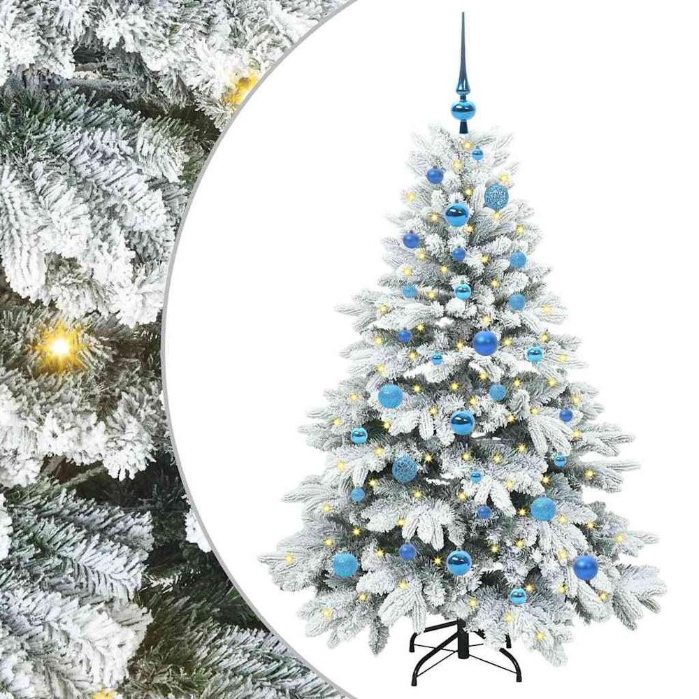 Dirbtinė Kalėdų eglutė su 150 LED Balta 150 cm PE ir PVC