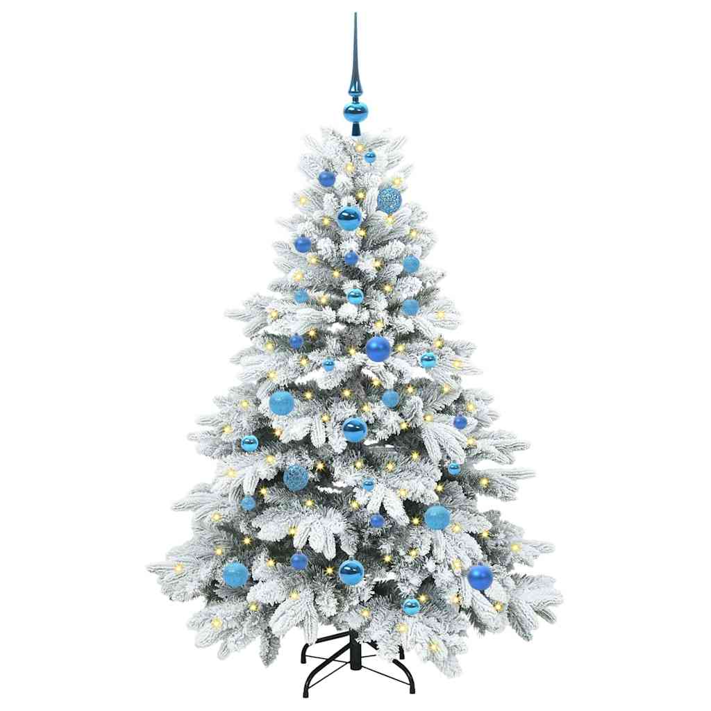 Dirbtinė Kalėdų eglutė su 150 LED Balta 150 cm PE ir PVC