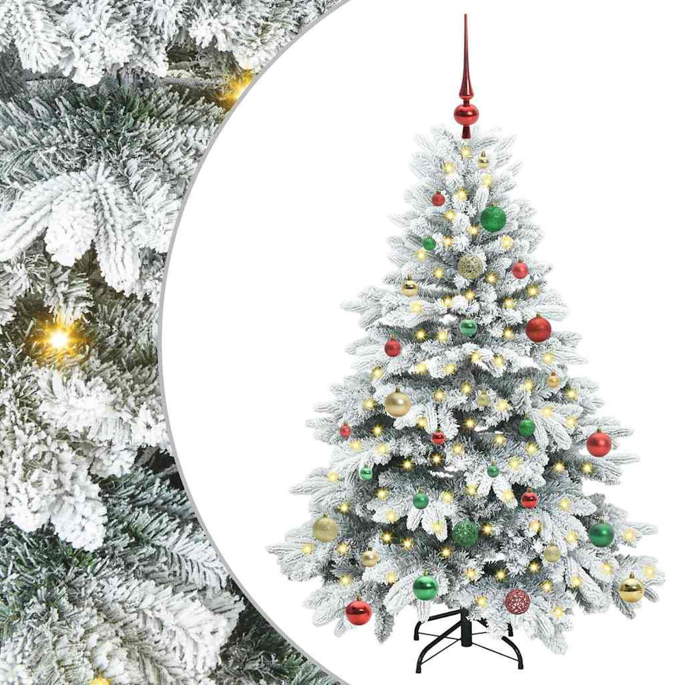 Dirbtinė Kalėdų eglutė su 150 LED Balta 150 cm PE ir PVC