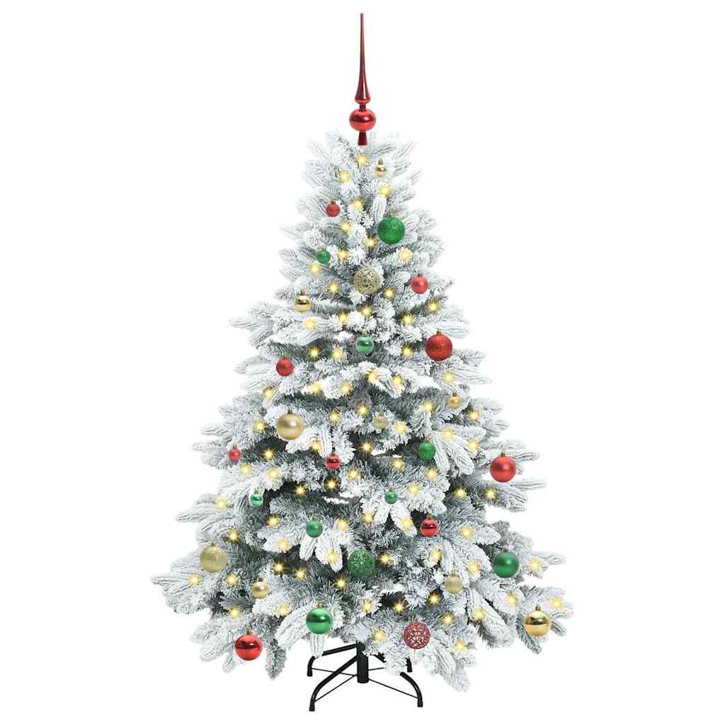 Dirbtinė Kalėdų eglutė su 150 LED Balta 150 cm PE ir PVC