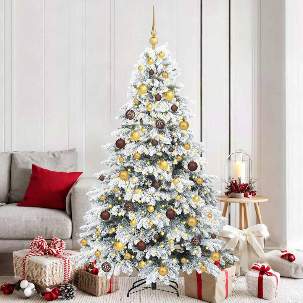 Dirbtinė Kalėdų eglutė su 300 LED Balta 180 cm PE ir PVC