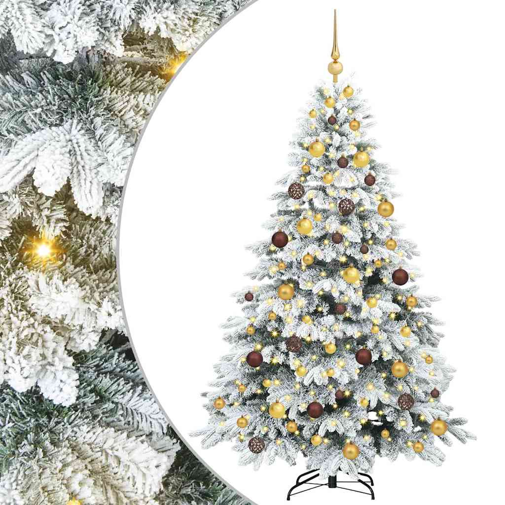 Dirbtinė Kalėdų eglutė su 300 LED Balta 180 cm PE ir PVC
