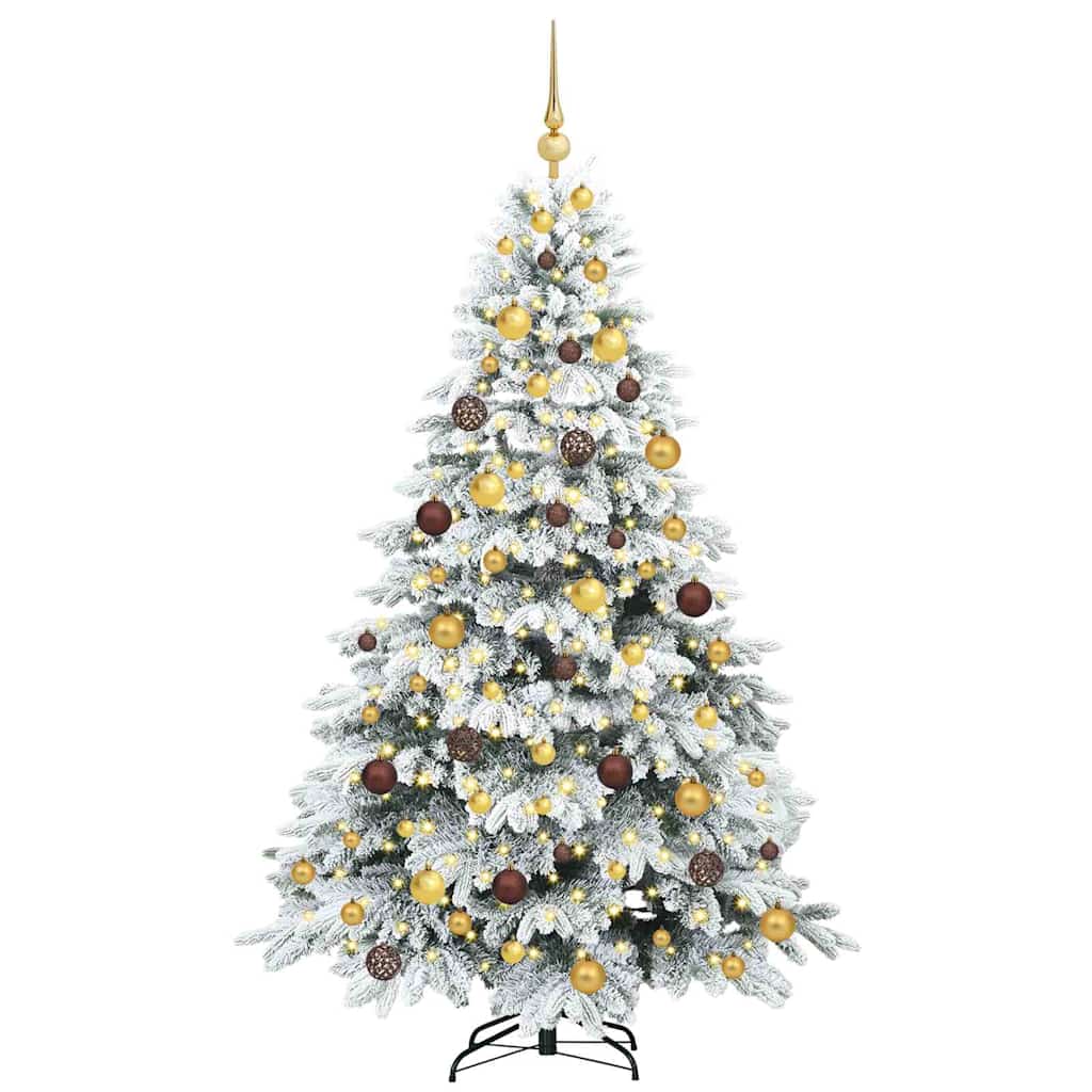 Dirbtinė Kalėdų eglutė su 300 LED Balta 180 cm PE ir PVC