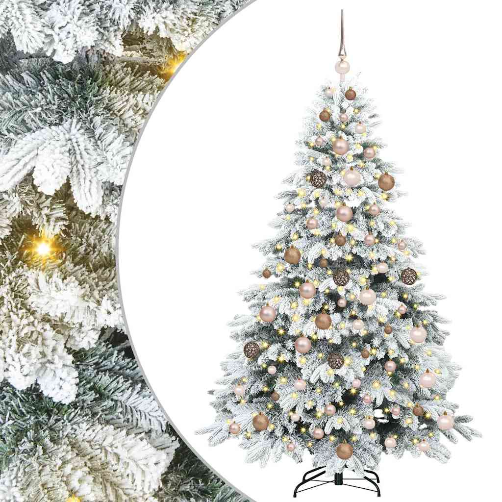 Dirbtinė Kalėdų eglutė su 300 LED Balta 180 cm PE ir PVC