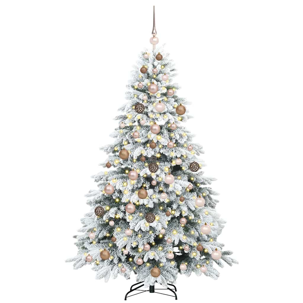 Dirbtinė Kalėdų eglutė su 300 LED Balta 180 cm PE ir PVC