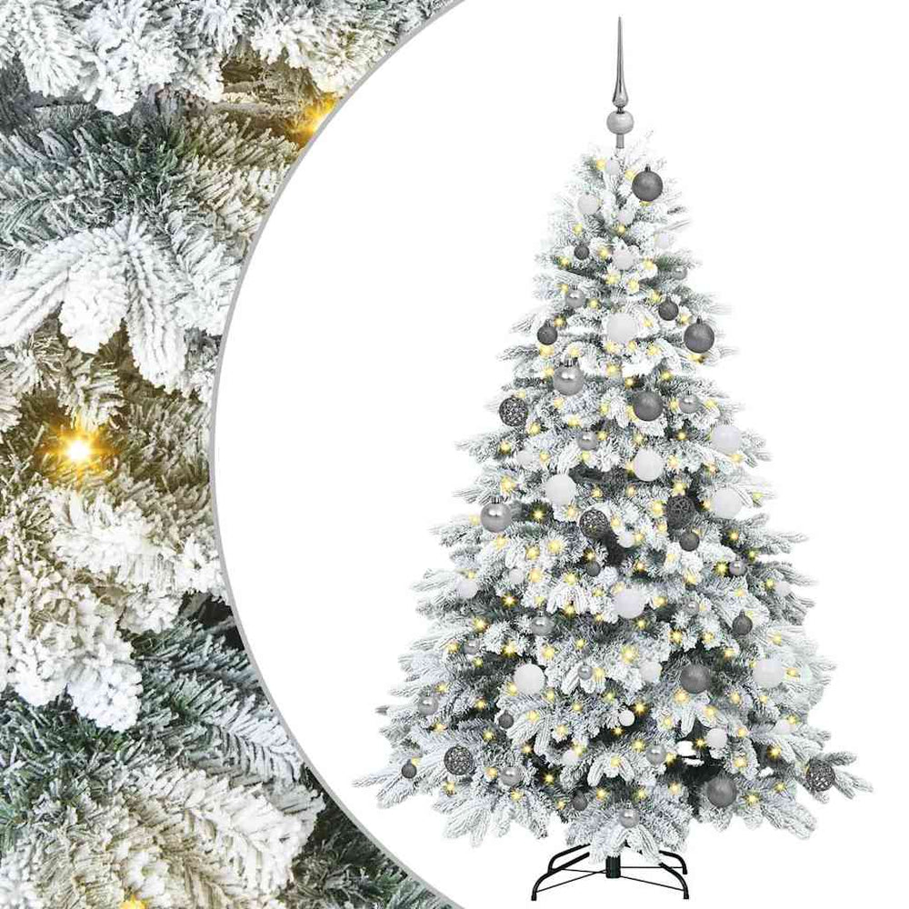 Dirbtinė Kalėdų eglutė su 300 LED Balta 180 cm PE ir PVC