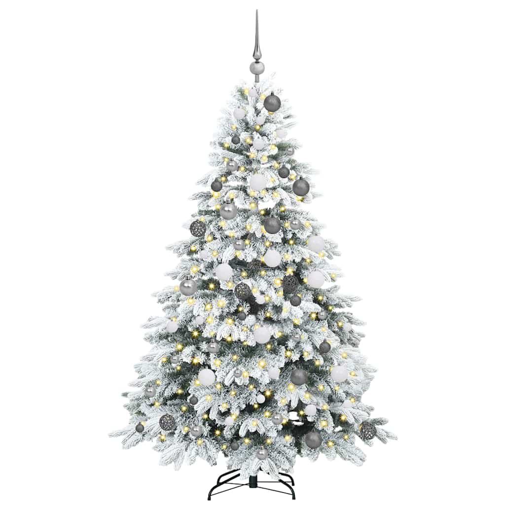 Dirbtinė Kalėdų eglutė su 300 LED Balta 180 cm PE ir PVC