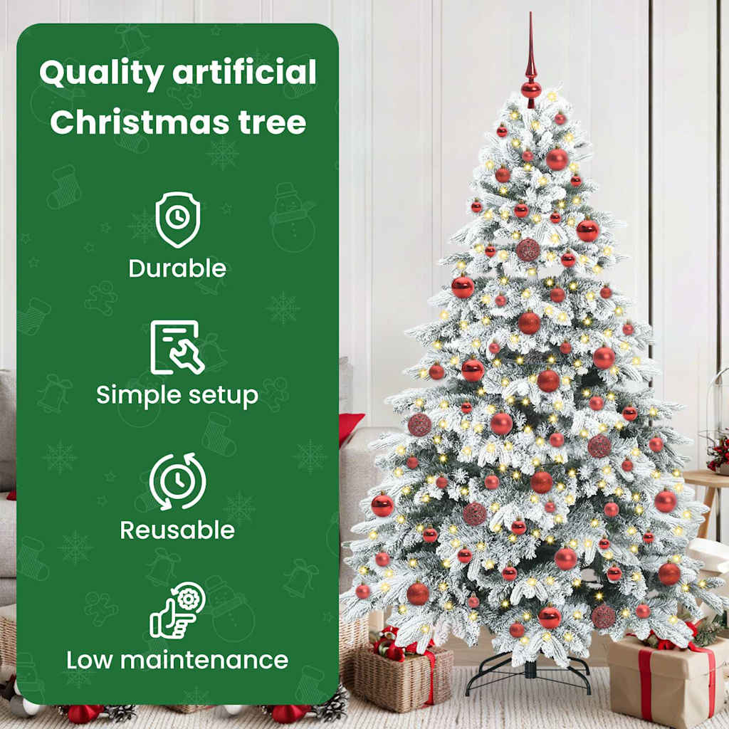 Dirbtinė Kalėdų eglutė su 300 LED Balta 180 cm PE ir PVC