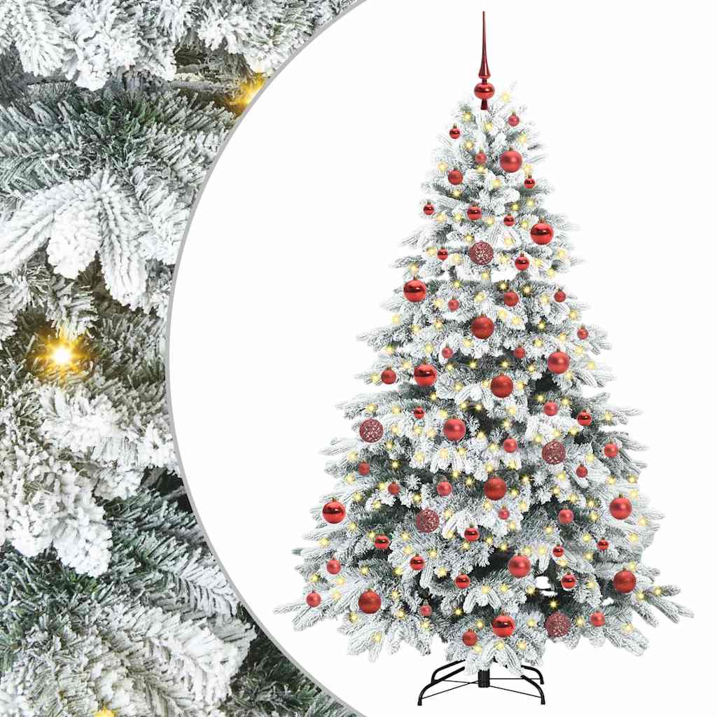 Dirbtinė Kalėdų eglutė su 300 LED Balta 180 cm PE ir PVC
