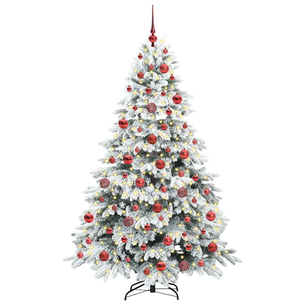 Dirbtinė Kalėdų eglutė su 300 LED Balta 180 cm PE ir PVC
