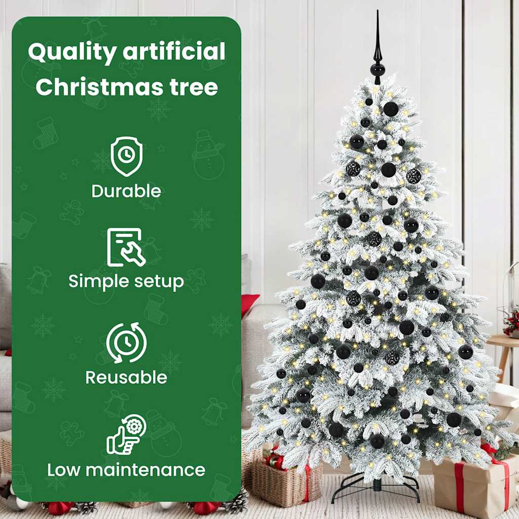 Dirbtinė Kalėdų eglutė su 300 LED Balta 180 cm PE ir PVC