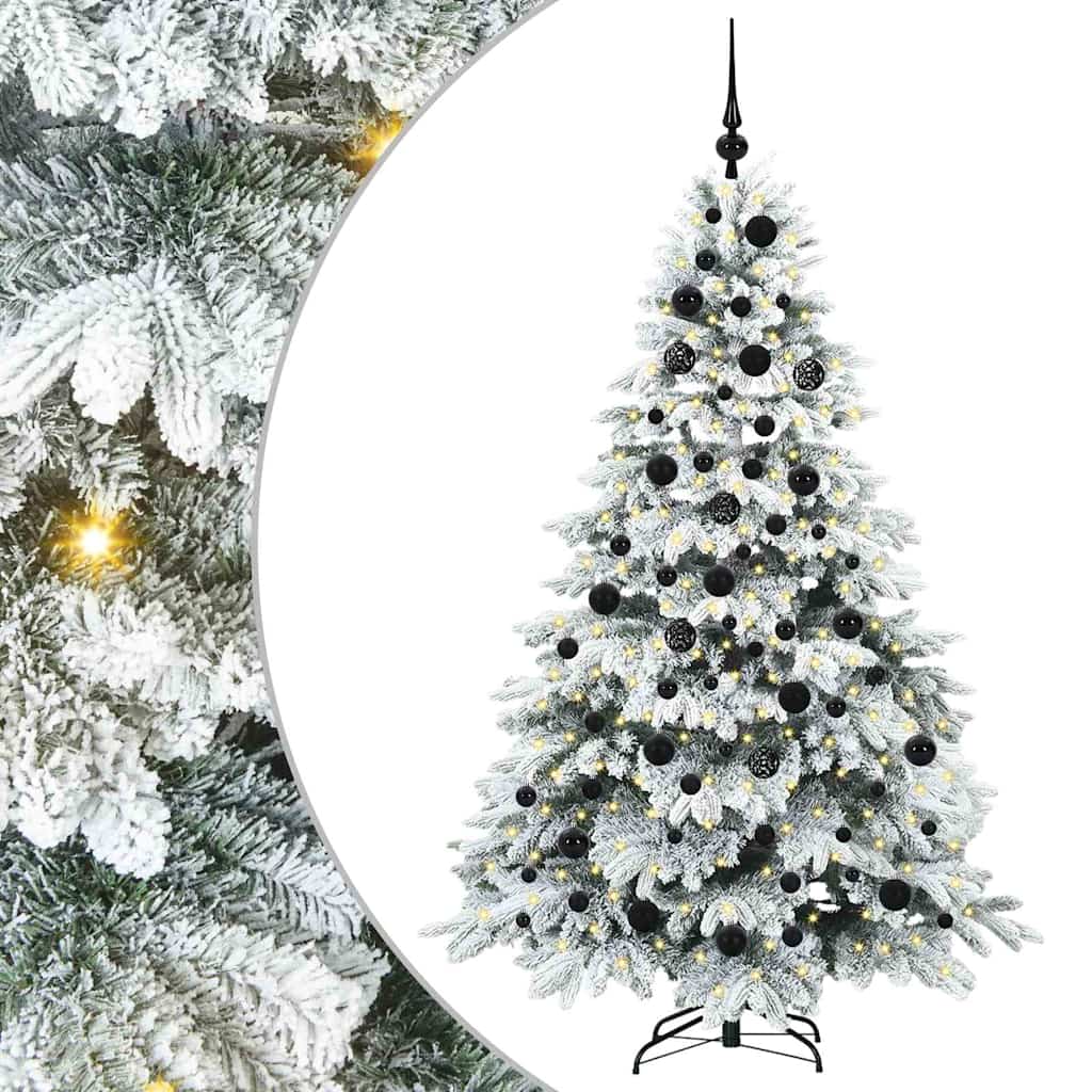 Dirbtinė Kalėdų eglutė su 300 LED Balta 180 cm PE ir PVC