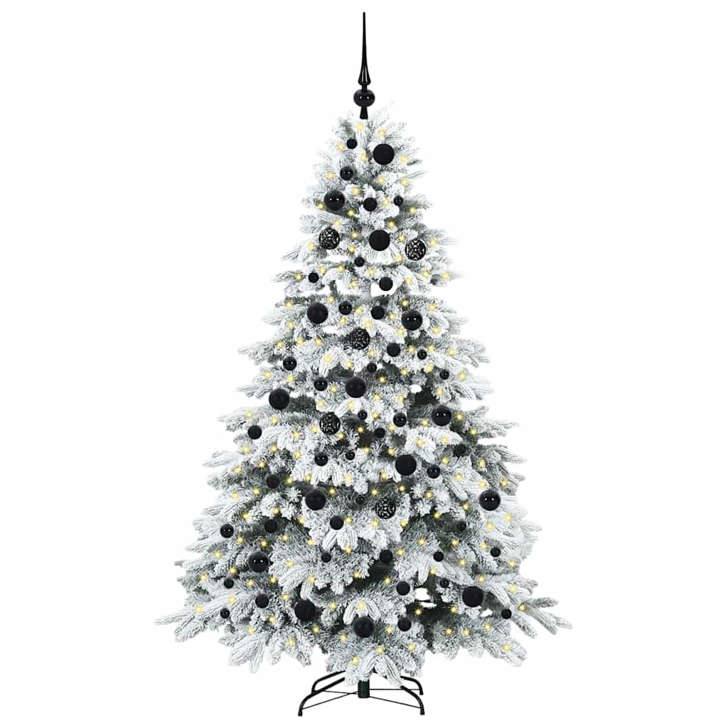 Dirbtinė Kalėdų eglutė su 300 LED Balta 180 cm PE ir PVC