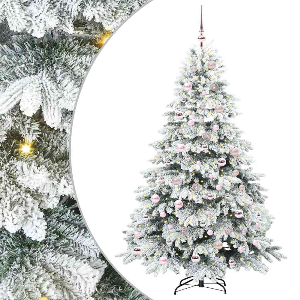 Dirbtinė Kalėdų eglutė su 300 LED Balta 180 cm PE ir PVC